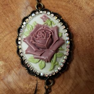 Rose Cameo Bracelet Handmade Brand New